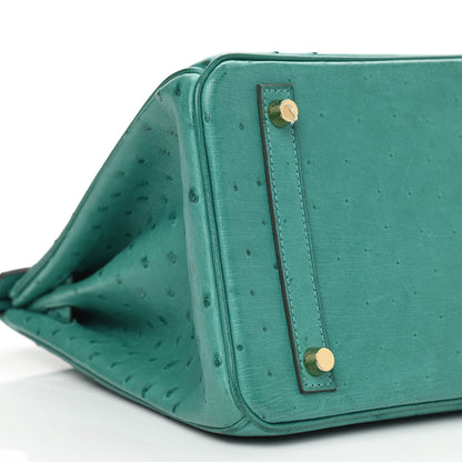 Hermes Ostrich Birkin 30 Vert Verone 8 of 10