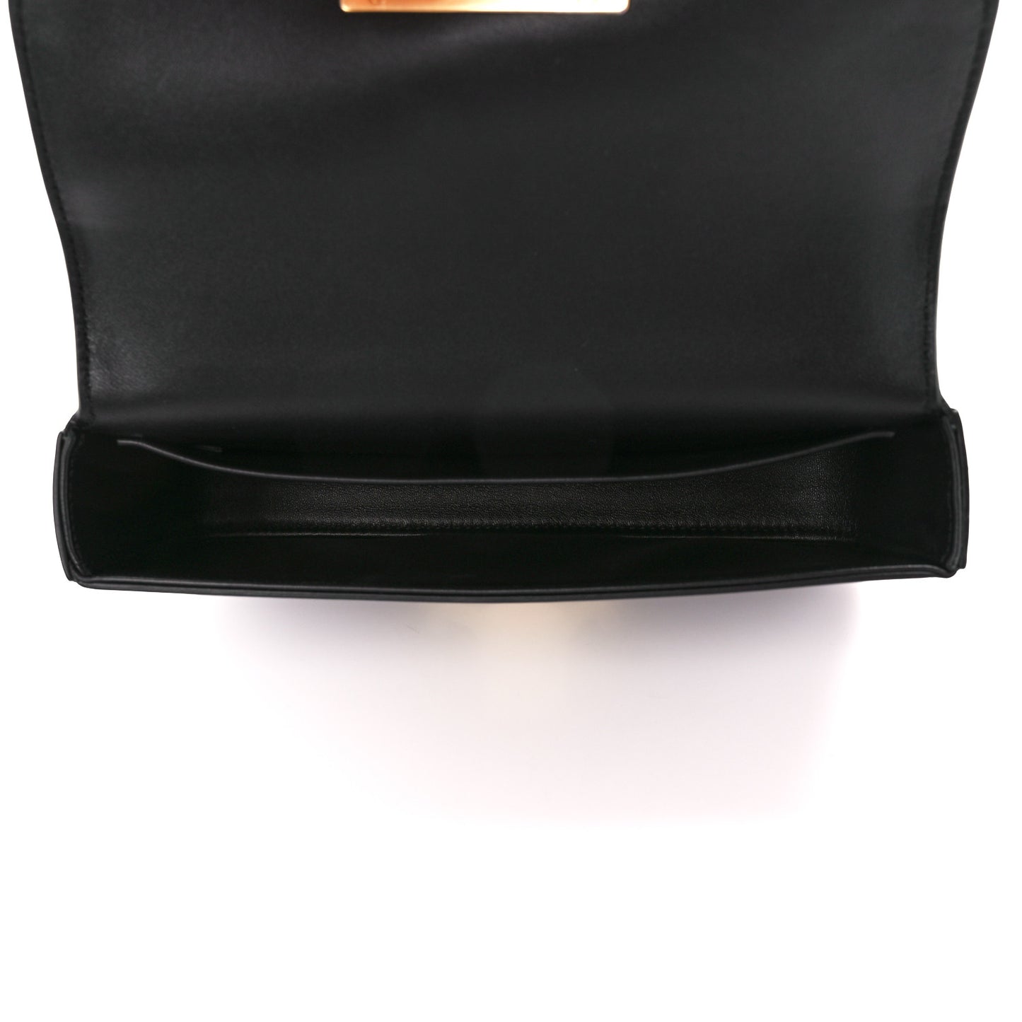 Shiny Calfskin Triomphe Chain Shoulder Bag Black