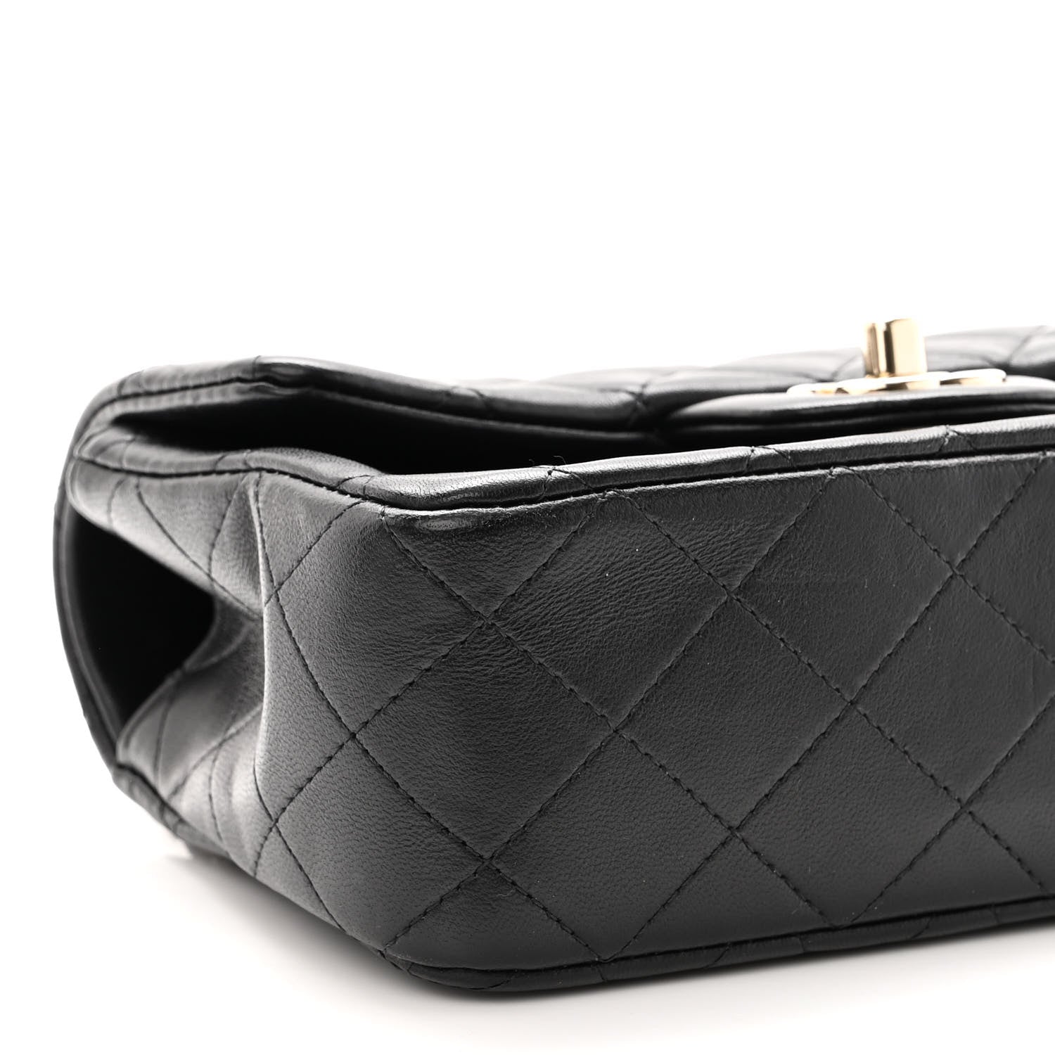 Chanel Lambskin Quilted Mini Top Handle Rectangular Flap Black 9 of 11