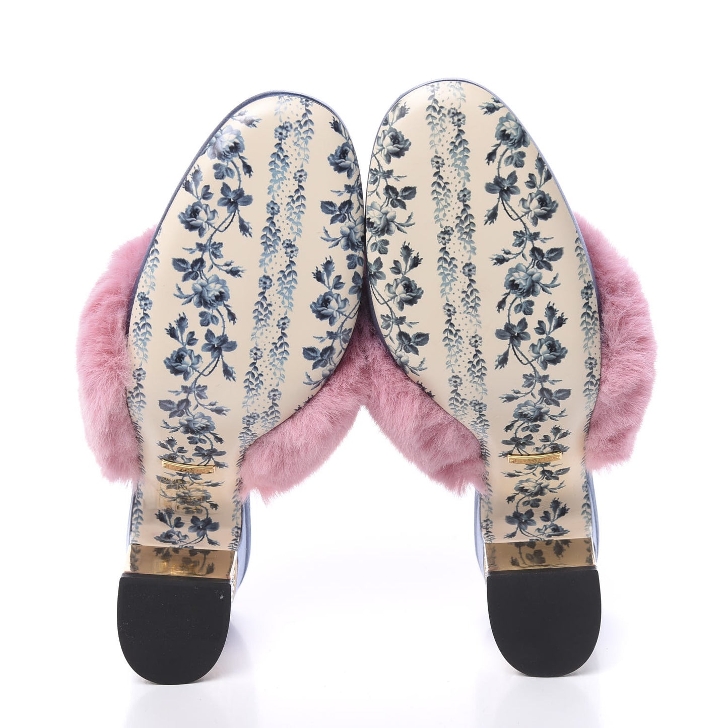 Faux Fur Silk Satin Crystal Candy Mules 37 Rosa Carta Zucchero