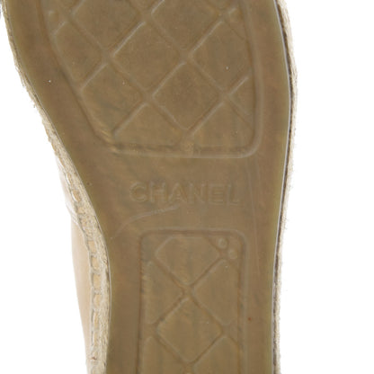 Chanel Lambskin CC Espadrilles 40 Beige Black 7 of 13