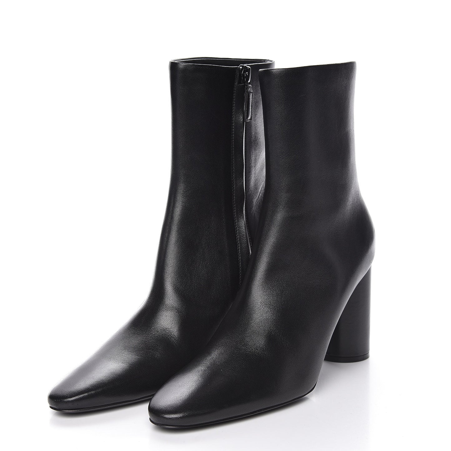 Shiny Sheepskin 20mm Oval Booties 37 Black