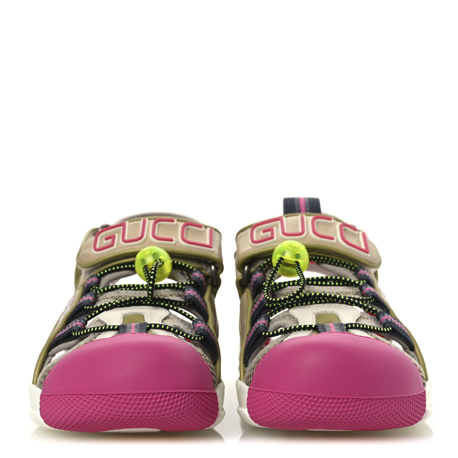 Gucci Mesh Fabric Tinsel Sport Sandals 36.5 Loess Sand Box Pink 3 of 10