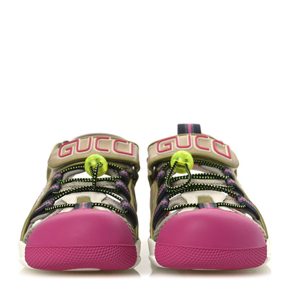 Gucci Mesh Fabric Tinsel Sport Sandals 36.5 Loess Sand Box Pink 3 of 10