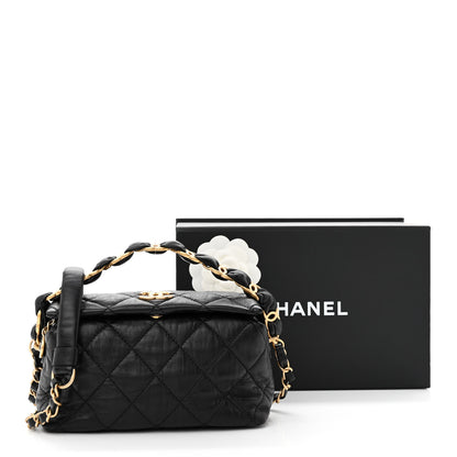 Chanel Crumpled Lambskin Quilted Small CC Links Shoulder Bag Black 11 of 11