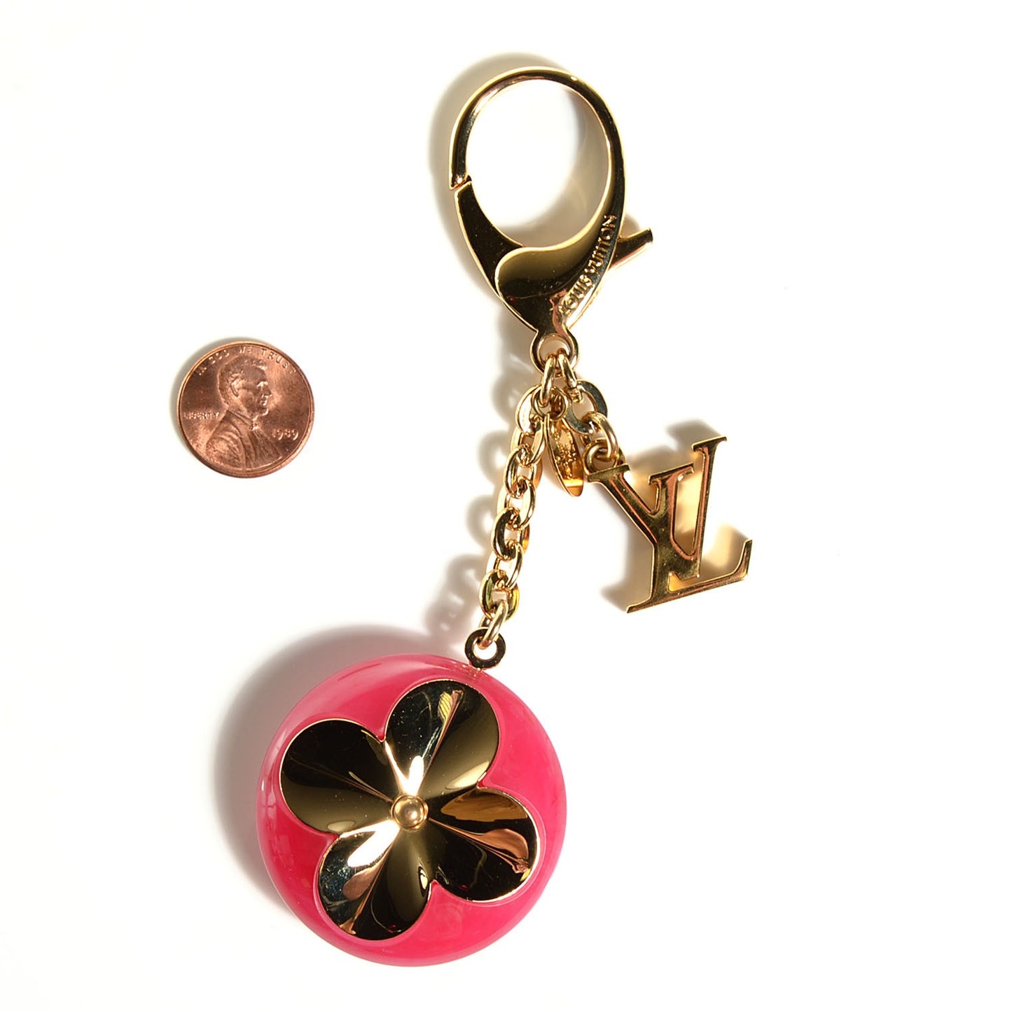 Acetate Hollow Flower Bag Charm Fuchsia