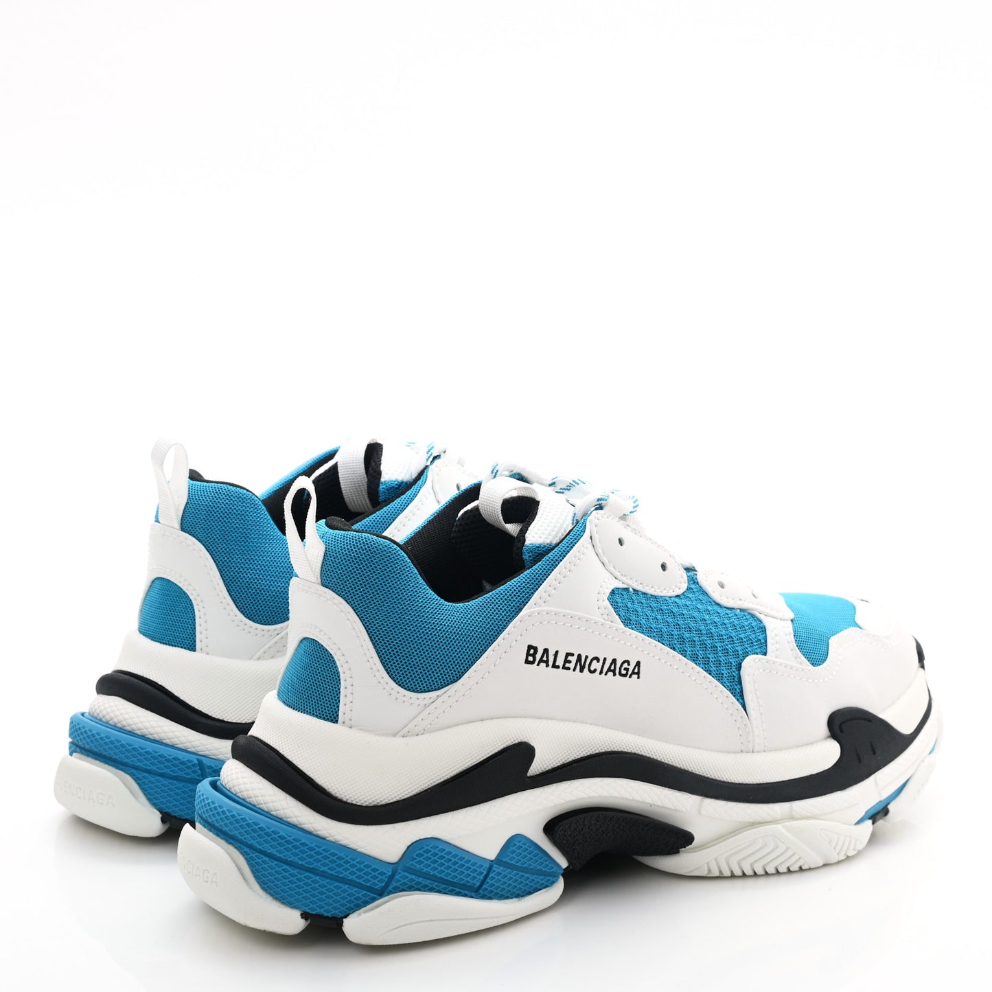 Fabric Mesh Mens Triple S Sneakers 42 White Blue Black