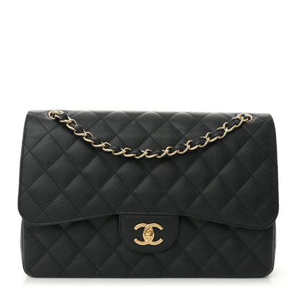 Chanel Caviar Quilted Jumbo Double Flap Black 1 of 12