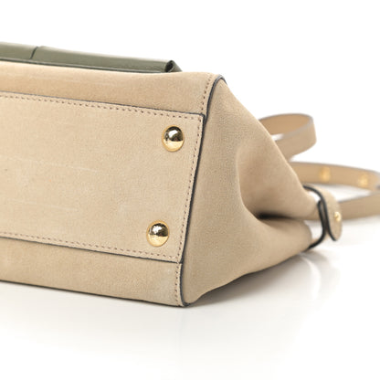 Fendi Suede Shiny Nappa Mini Pocket Peekaboo Iconic Satchel Nude Equatore 11 of 11