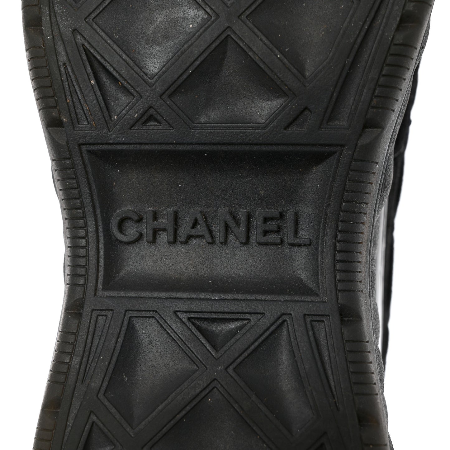 Nylon Suede Calfskin CC Sneakers 38 Black