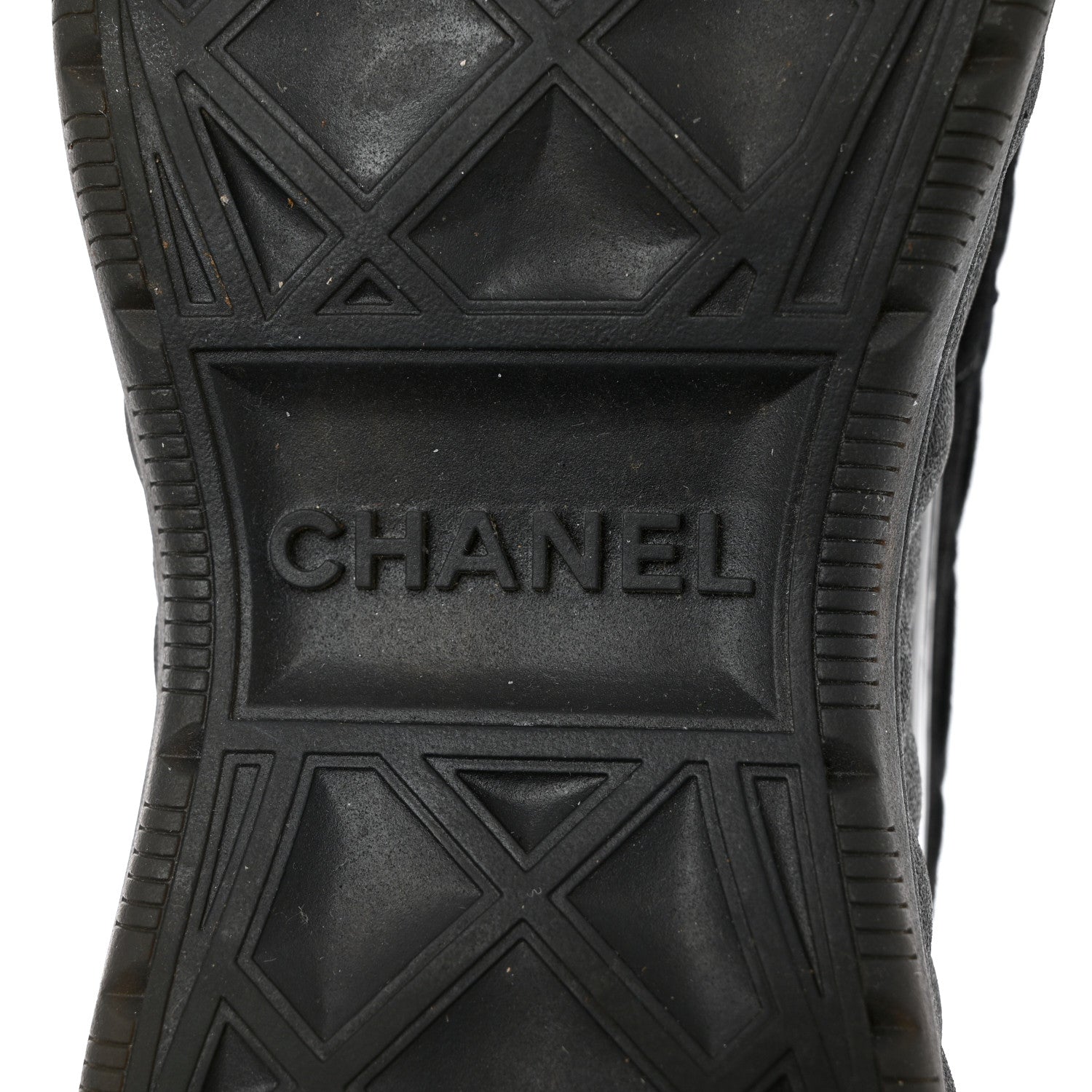 Chanel Nylon Suede Calfskin CC Sneakers 38 Black 8 of 9