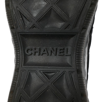 Chanel Nylon Suede Calfskin CC Sneakers 38 Black 8 of 9
