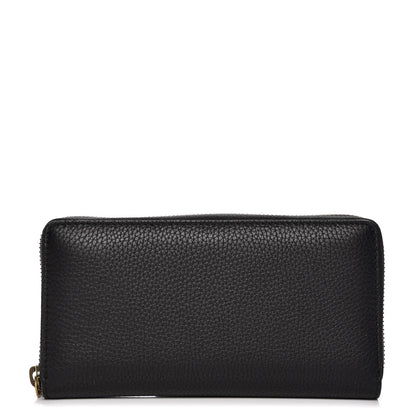 Gucci Cellarius Calfskin GG Marmont Charm Zip Around Wallet Black 1 of 8