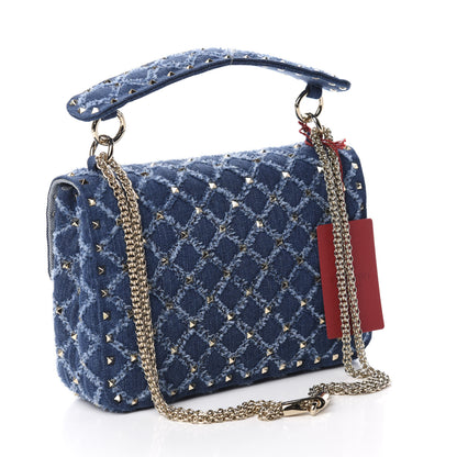 Valentino Garavani Denim Medium Rockstud Spike Shoulder Bag Denim 3 of 9