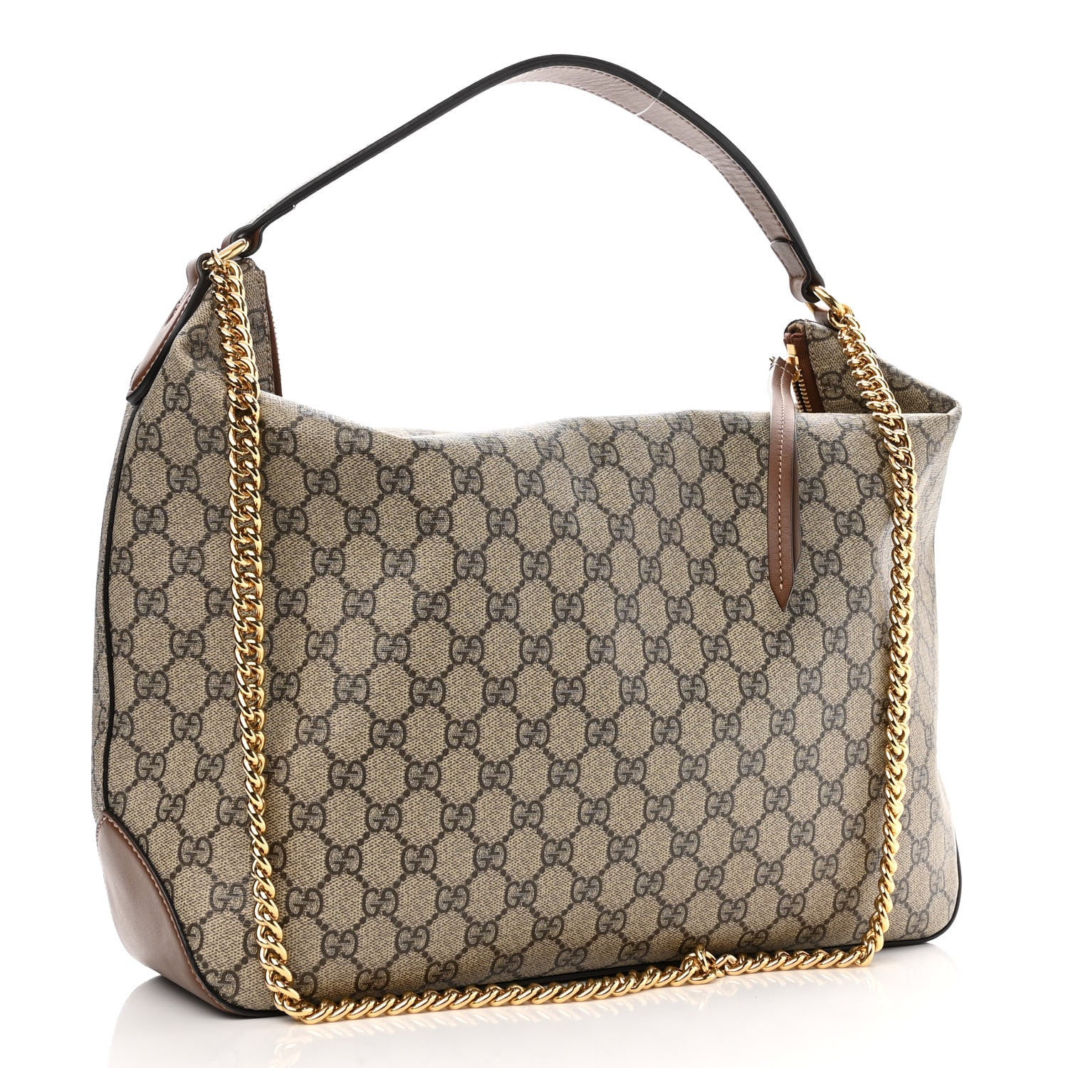 Gucci GG Supreme Monogram Large Linea A Hobo Light Brown 3 of 10