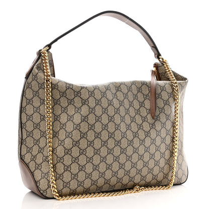 Gucci GG Supreme Monogram Large Linea A Hobo Light Brown 3 of 10