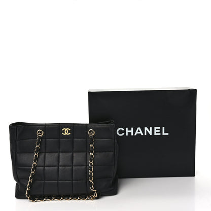Chanel Calfskin Stitched Chocolate Bar Shopping Tote Black 12 of 12