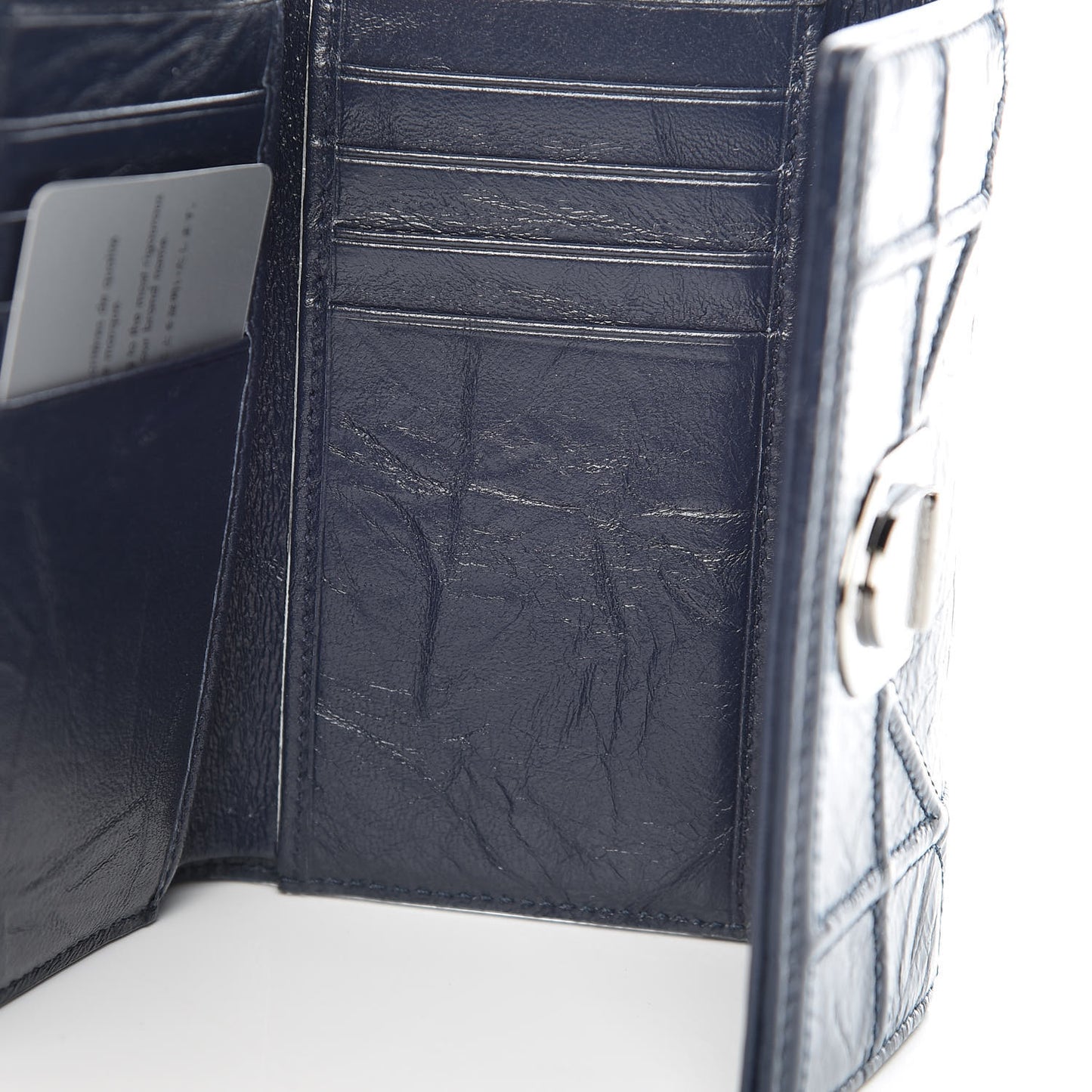 Lambskin Diorama Elancee Wallet Dark Marine