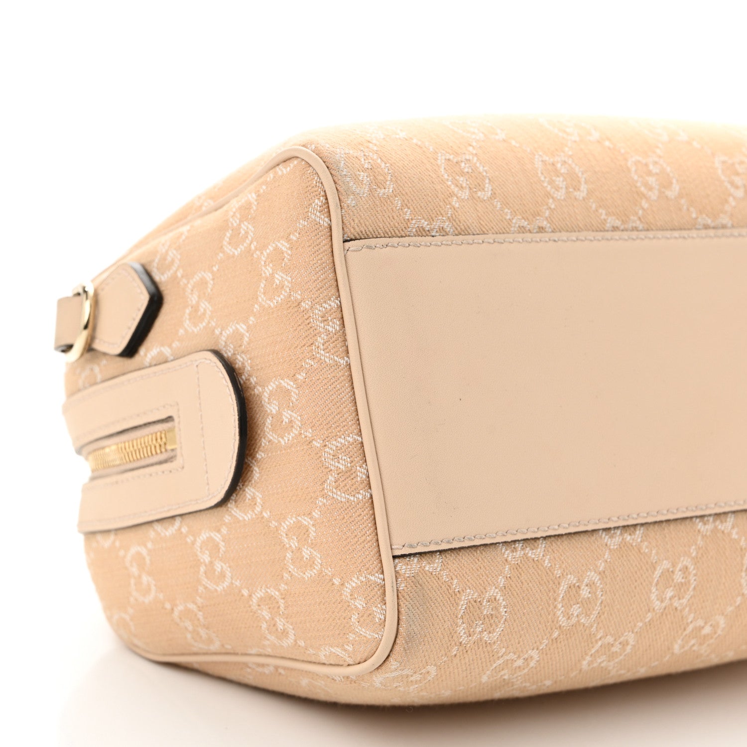 Gucci Summer Denim Calfskin GG Monogram Small Ophidia Top Handle Bag Souffle Rose 9 of 10