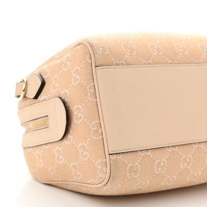 Gucci Summer Denim Calfskin GG Monogram Small Ophidia Top Handle Bag Souffle Rose 9 of 10