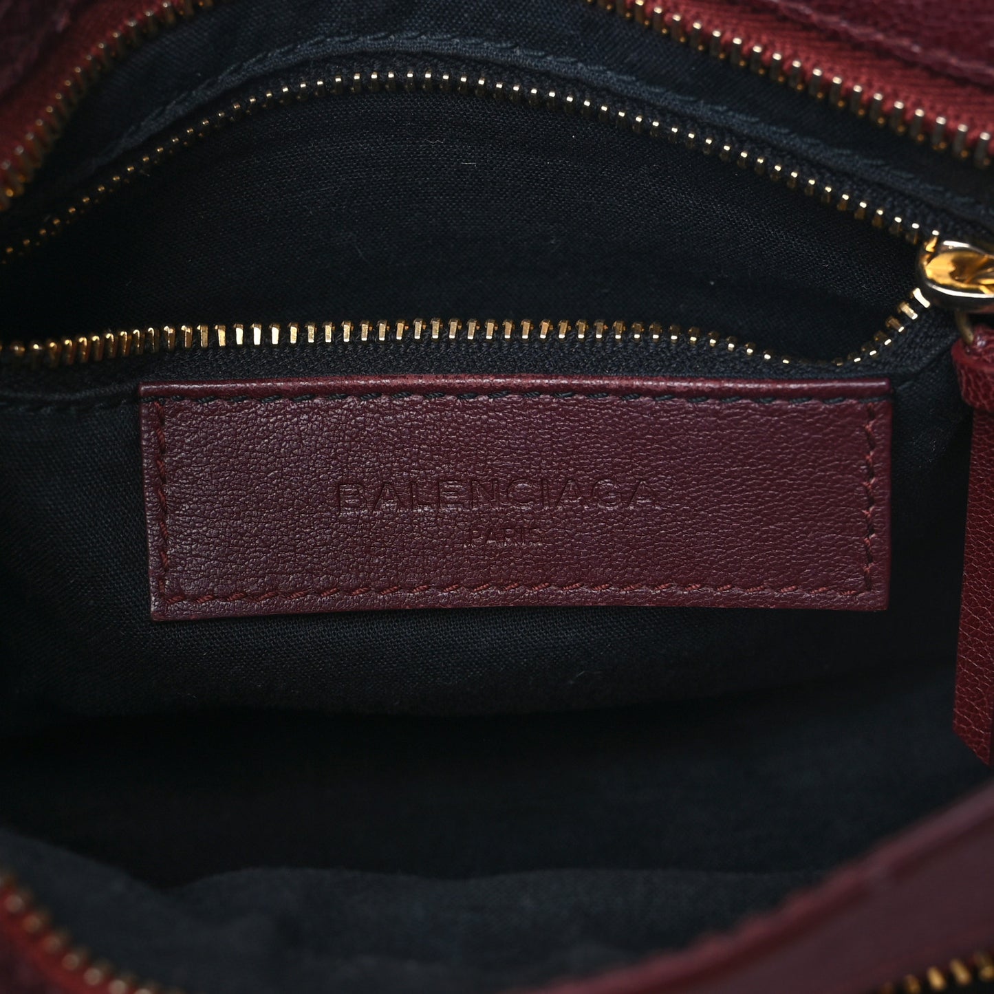 Chevre Gold Metallic Edge Hardware Mini City Bordeaux