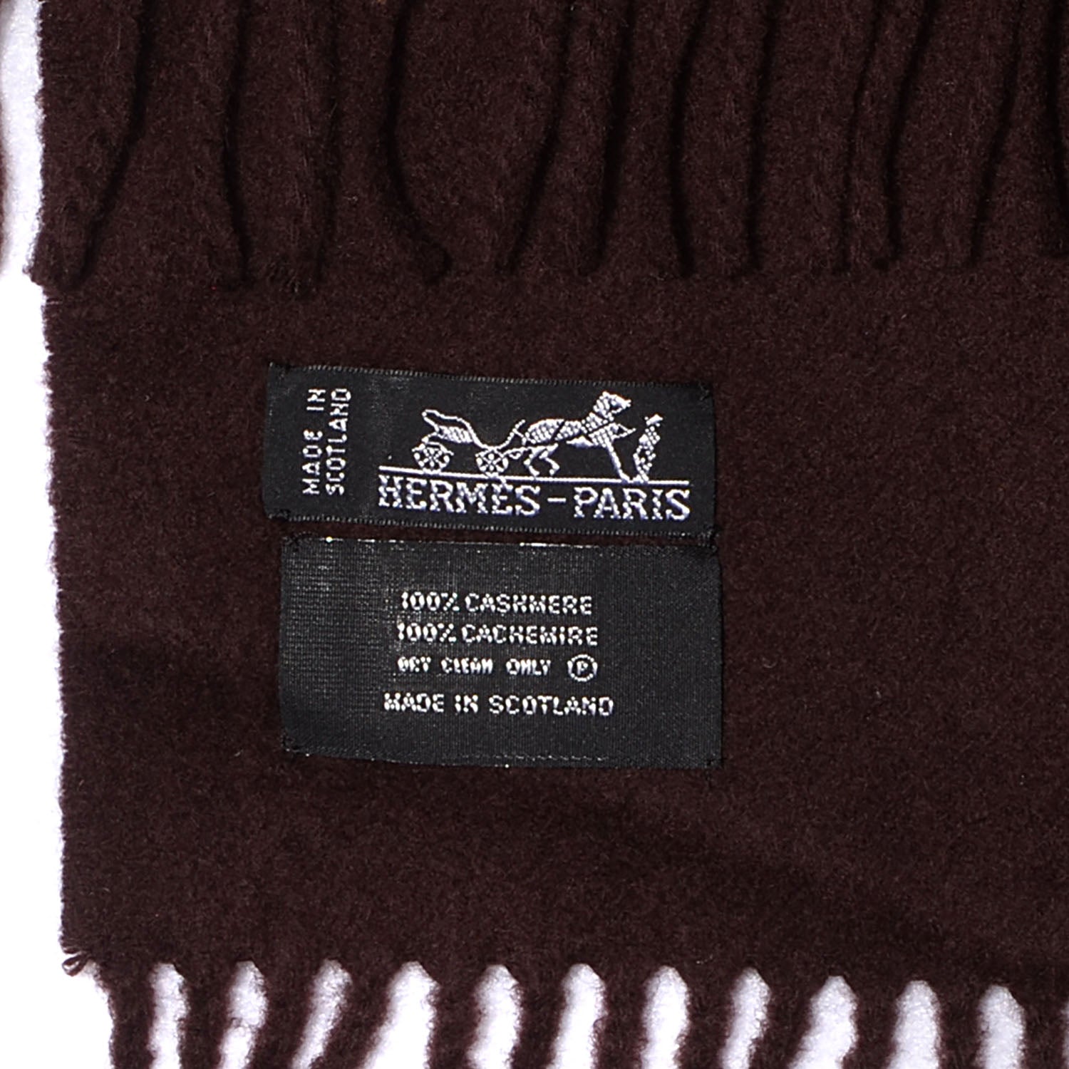 Hermes Solid Cashmere Scarf Brown 4 of 5