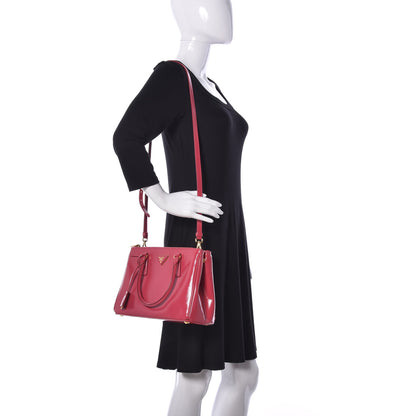 Prada Saffiano Vernice Small Galleria Double Zip Tote Peonia 2 of 11