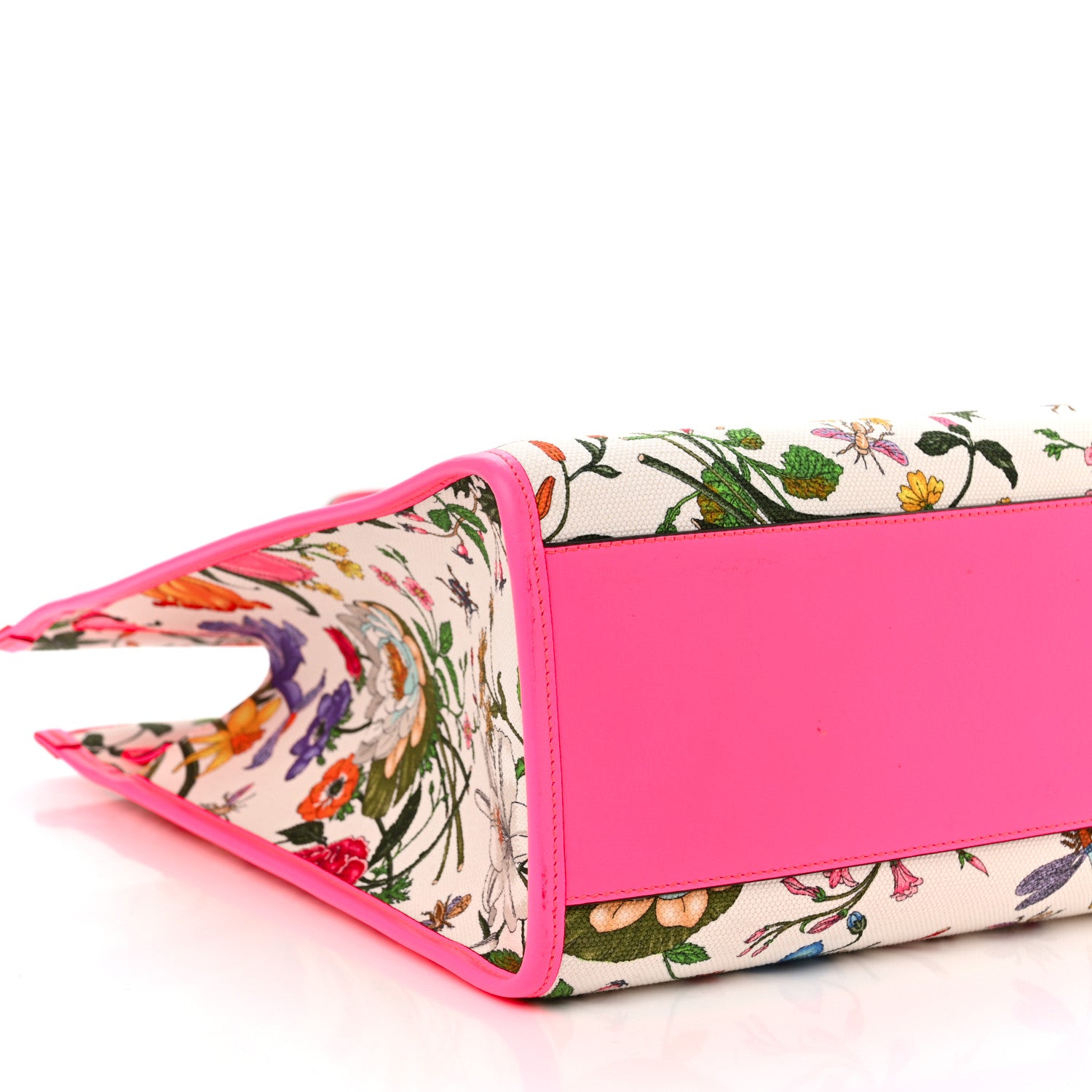 Gucci Canvas Large Flora Tote Pink Multicolor Fuchsia 9 of 11