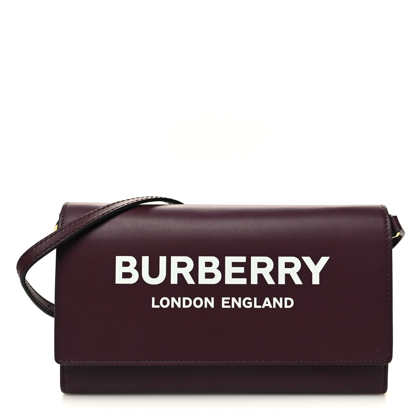 Calfskin Logo Hazelmere Wallet With Detachable Strap Deep Maroon