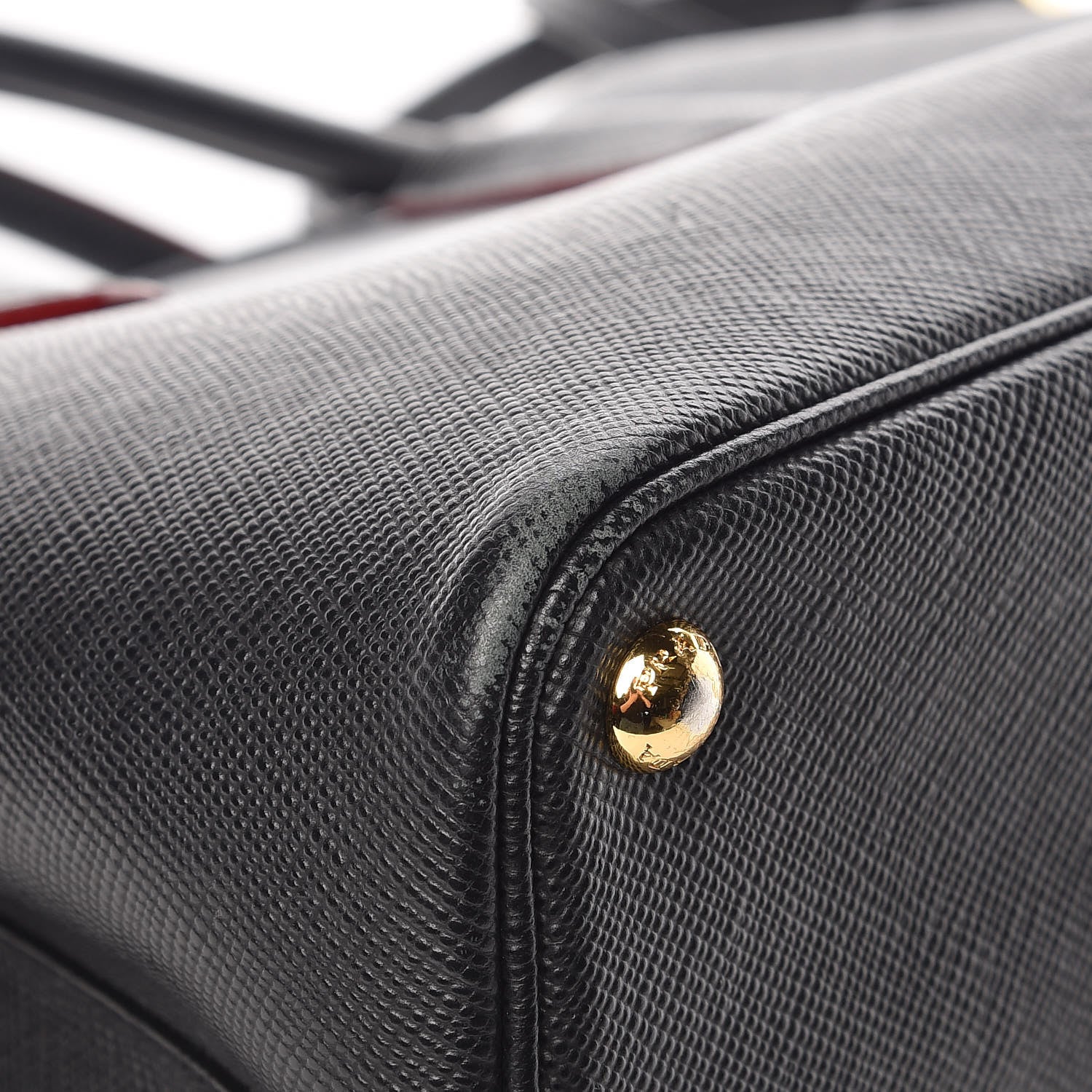 Prada Saffiano Cuir Medium Double Bag Black Fuoco 20 of 21