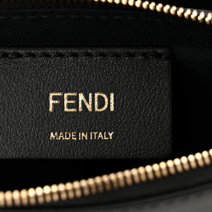 Fendi Vitello King Tamponato Logo Embossed Medium Wallet On Chain Black 6 of 11