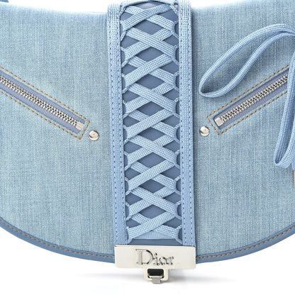 Christian Dior Denim Admit It Hobo Blue 10 of 10