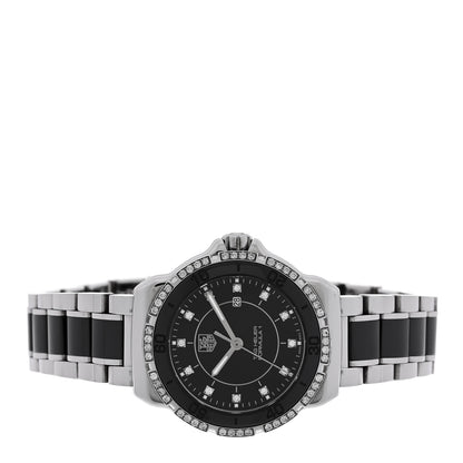 Tag Heuer Stainless Steel Ceramic Diamond Bezel 32mm Formula 1 Lady Quartz Watch Black WAH1312 2 of 5