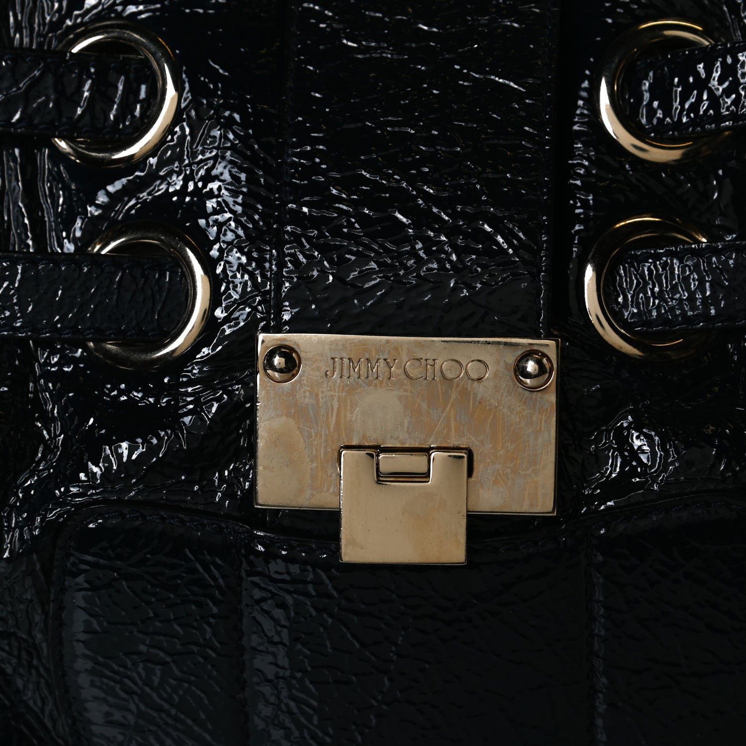 Jimmy Choo Crushed Patent Riki Bag Blue 13 of 14