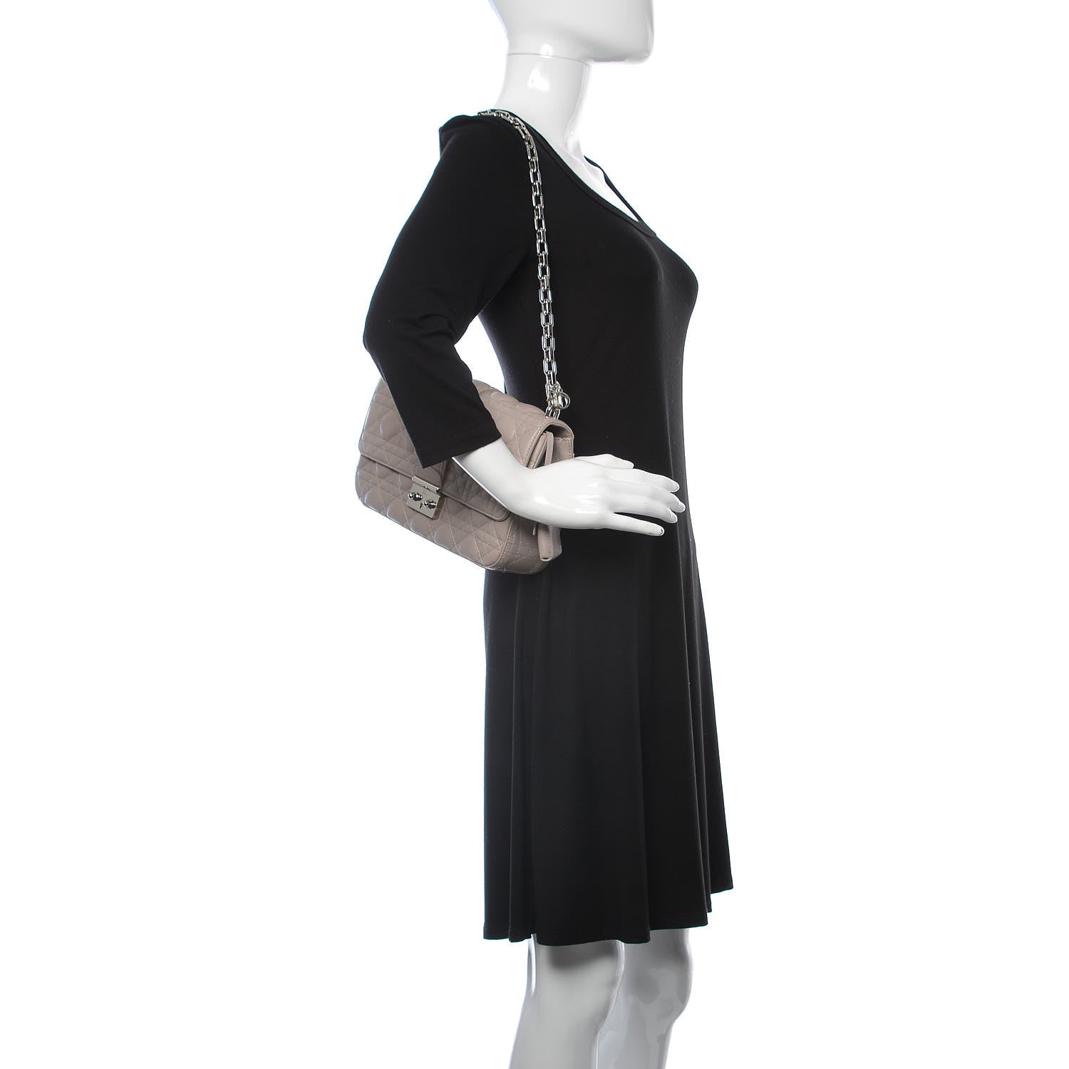 Christian Dior Lambskin Cannage Medium Miss Dior Flap Grey 2 of 9