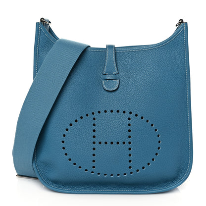 Hermes Taurillon Clemence Evelyne III PM Blue Jean 1 of 10