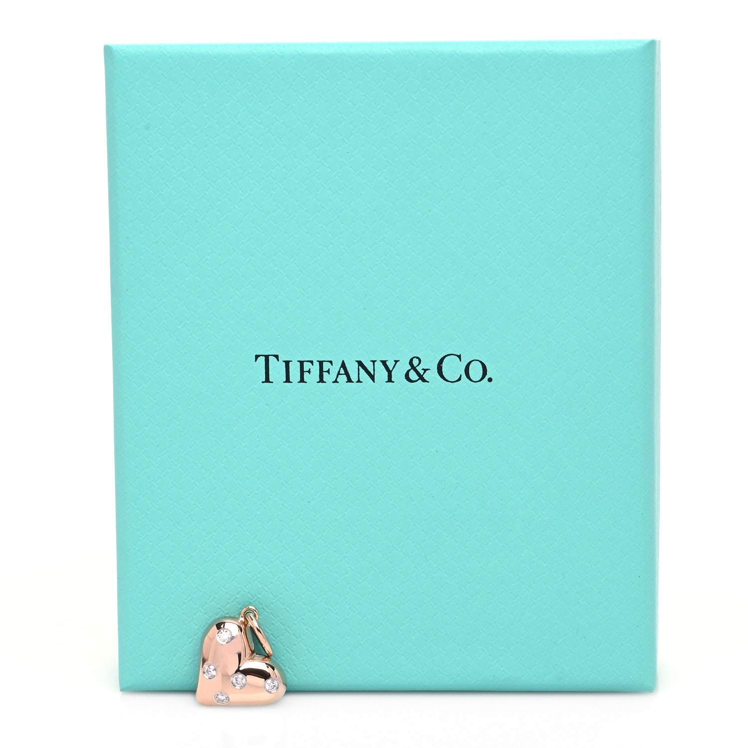 Tiffany 18K Rose Gold Platinum Diamond Etoile Heart Charm 6 of 6