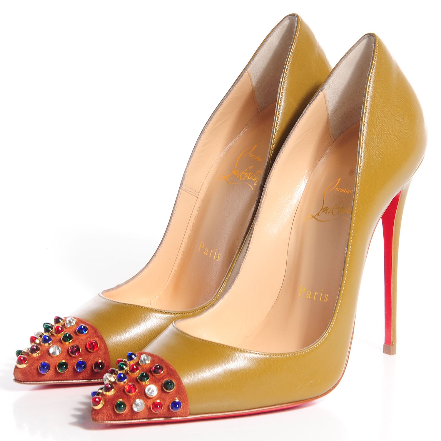 Christian Louboutin Kid Cabo 120 Pumps 37 Tilleul Multicolor 3 of 6
