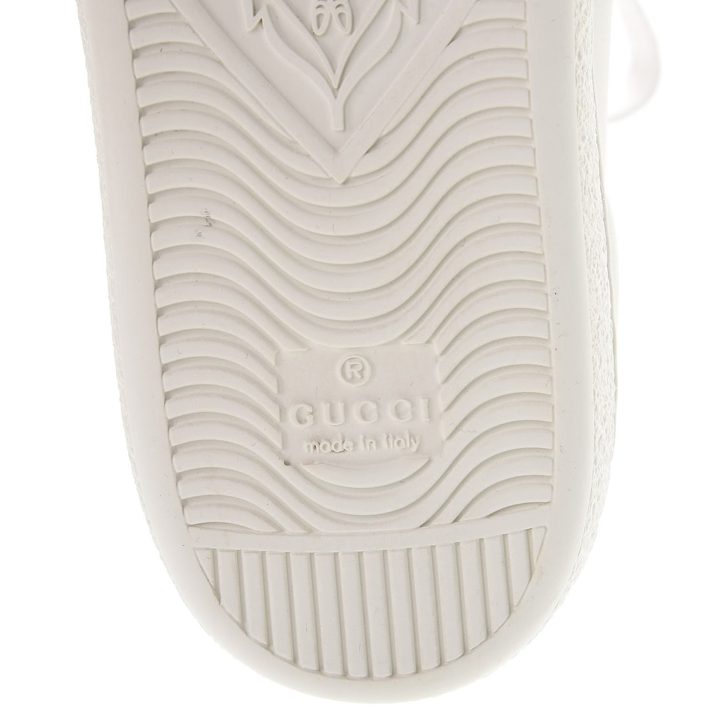 Calfskin Ayers Bee Embroidered Womens Ace Sneakers 37.5 White Green