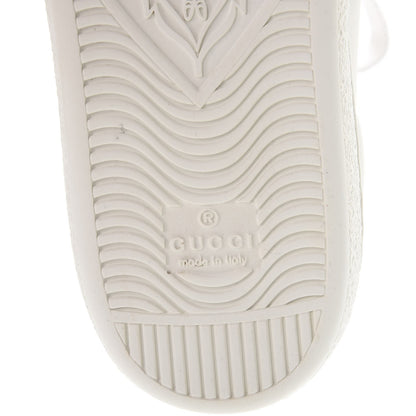 Gucci Calfskin Ayers Bee Embroidered Womens Ace Sneakers 37.5 White Green 7 of 13