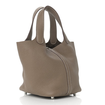 Hermes Taurillon Clemence Picotin Lock 18 PM Etoupe 3 of 9
