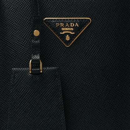 Prada Saffiano Cuir Small Panier Bucket Bag Black Fuoco 7 of 10