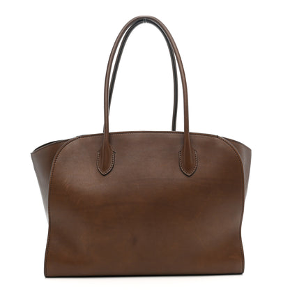 The Row Polished Saddle Calfskin Marlo 14 Deep Brown 1 of 10