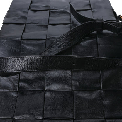 Bottega Veneta Paper Calfskin Maxi Intreccio Cassette Crossbody Bag Black 15 of 16