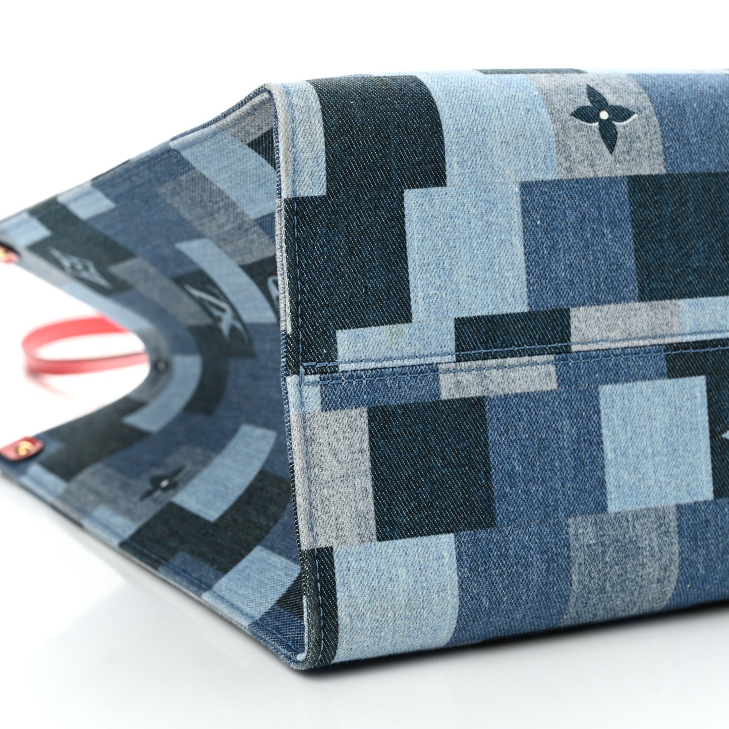 Denim Damier Monogram Onthego Blue Rouge