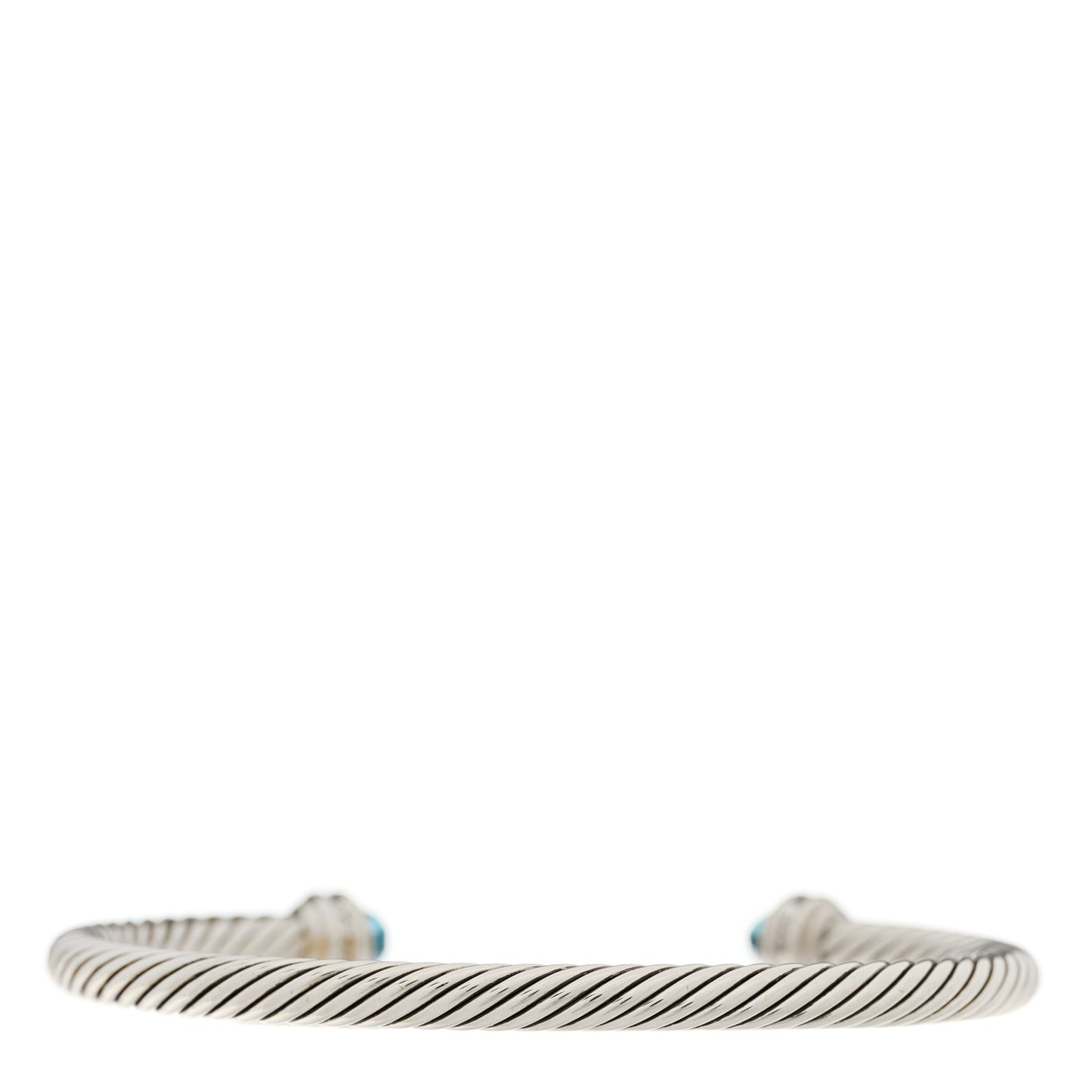 Sterling Silver Diamond Blue Topaz 5mm Cable Classics Bracelet