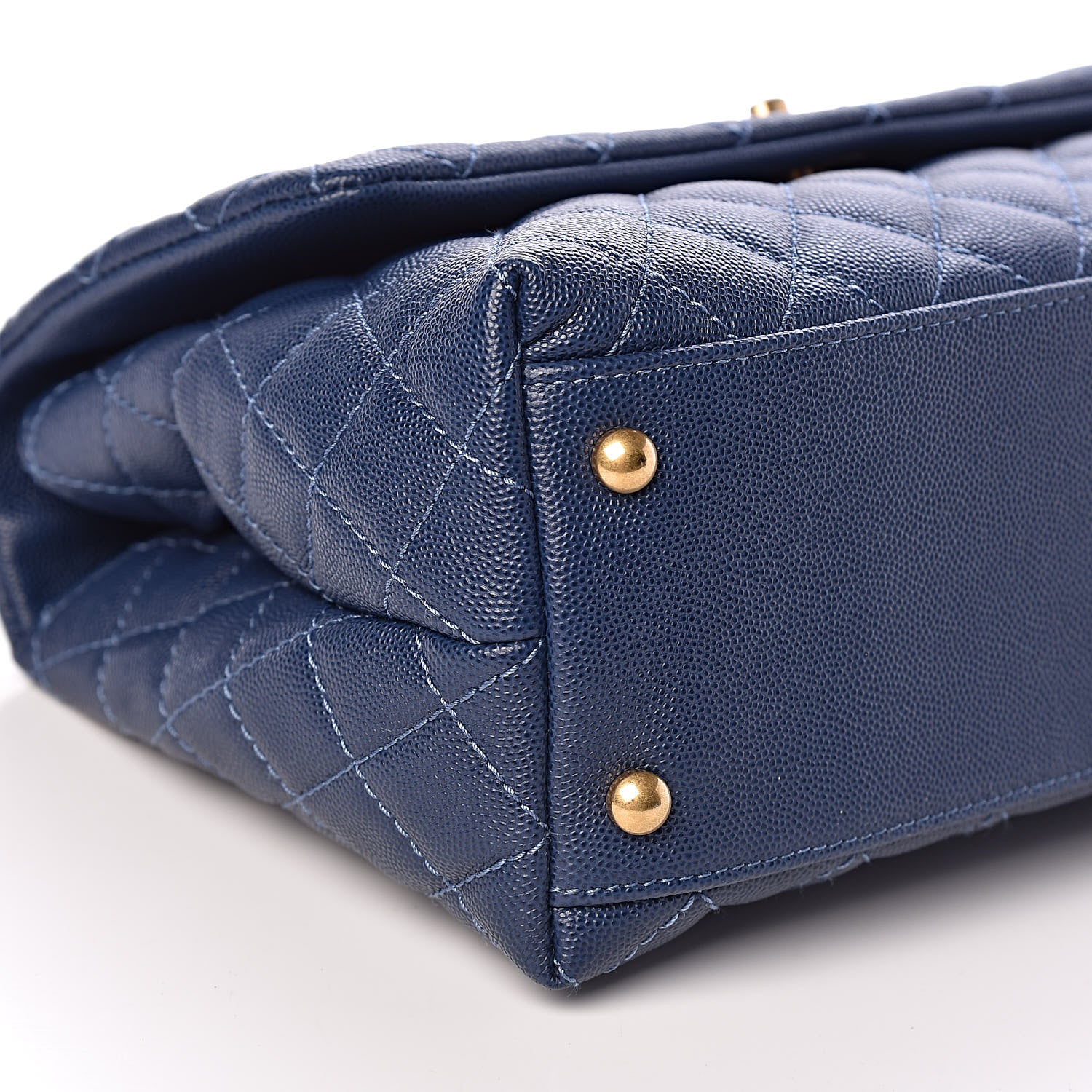 Chanel Caviar Quilted Small Coco Handle Flap Dark Blue 5 of 10