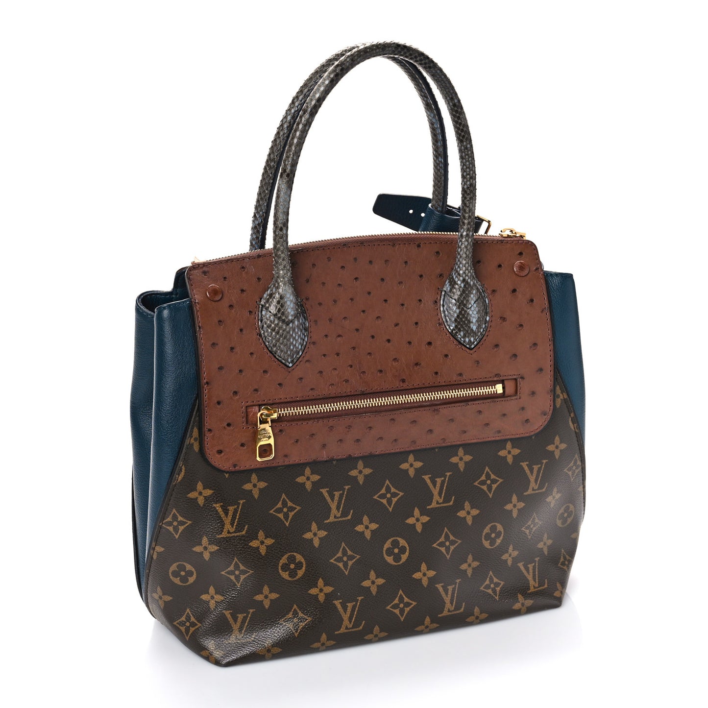 Ostrich Lizard Majestueux Tote MM Navy