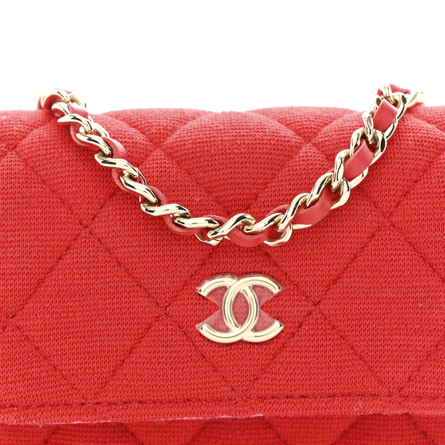 Chanel Jersey Quilted Micro Mini Flap Red 9 of 11