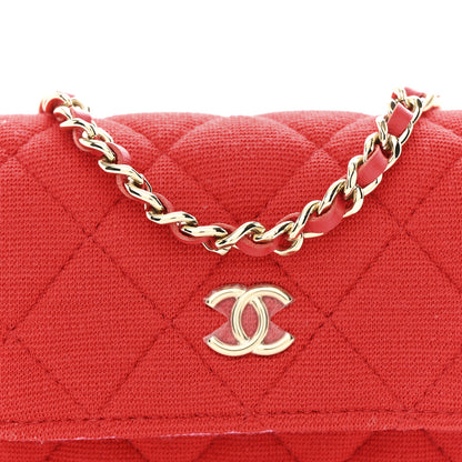 Chanel Jersey Quilted Micro Mini Flap Red 9 of 11
